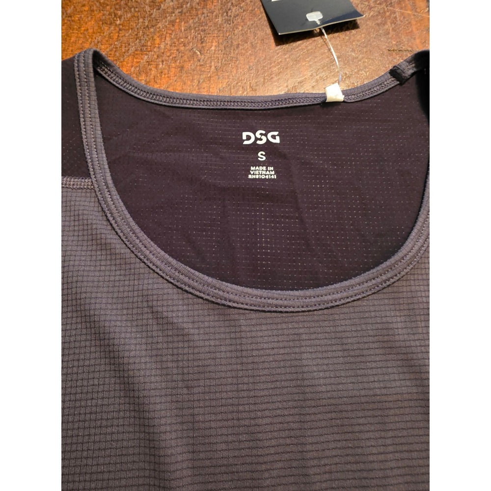 DSG Blocked Run Tank Mens Small Dark Gray Moisture Wicking Athletic Gym Shirt